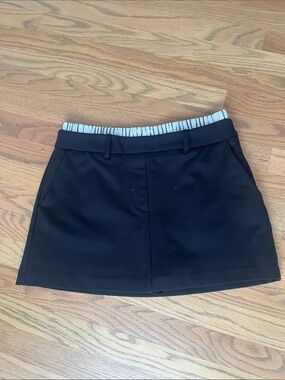 Zara Black Mini Skirt with White Trim